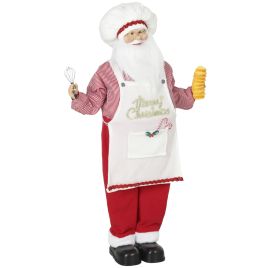 ATLASRIDGE 4ft Singing Santa Figure with Moving Head - Red