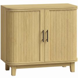 ARCWORTH 80cm Sideboard Cabinet with 2 Curved Doors - Oak