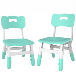 COMETBROOK Set of 2 Kids Desk Chairs, Height Adjustable, Ages 1.58 - Green
