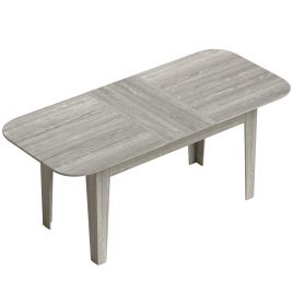 BLYFORD Extendable Oval Dining Table for 46 - Grey Wood Effect