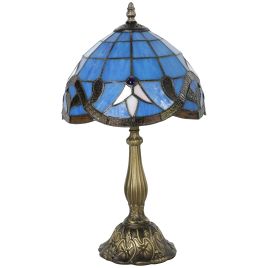 ANCHORTON Tiffany Stained Glass Table Lamp - Purple