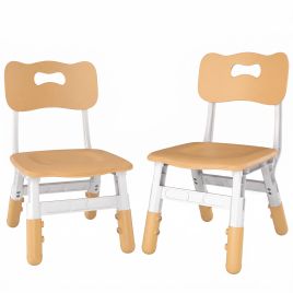 COMETBROOK Set of 2 Kids Desk Chairs, Height Adjustable, Ages 1.58 - Brown