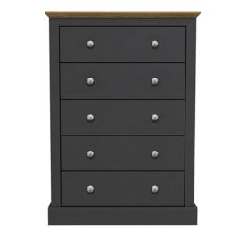 Black Chest of Drawers - DARTFORD Medium Chest 5 Drawers