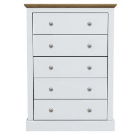 White Chest of Drawers - DARTFORD Medium Chest 5 Drawers