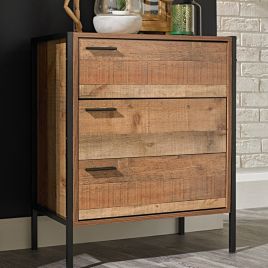 Oak Finish Chest of Drawers - HORBURY Medium Chest  3 Drawers