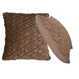 2Pc Cosy and Warm Design Cushion - Coffee