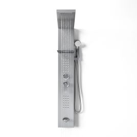 Sliver 126cm Height 5 Function LED Display Shower Panel Shower System With Hand Shower Head