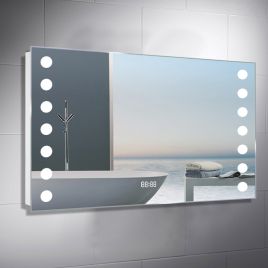 Modern Fog-Free LED Horizontal Bathroom Mirror, Surface Mount-80cm W