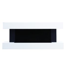 White Contemporary Wall Mounted Fireplace Mantel