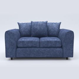 LORVANI Fabric 2 Seater Scatterback Sofa - Midnight Blue