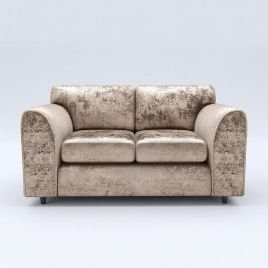 VELOURA Crush Velvet 2 Seater Fullback Sofa - Mink