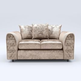 VELOURA Crush Velvet 2 Seater Scatterback Sofa - Mink