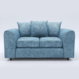 LORVANI Fabric 2 Seater Scatterback Sofa - Sky Blue