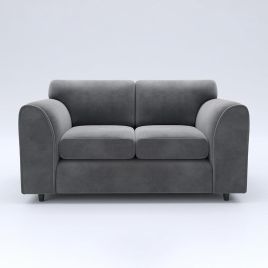 DELANO Plush Velvet 2 Seater Fullback Sofa - Dark Grey