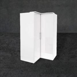 OPULENT 2 Door Corner Wardrobe White - 109cm