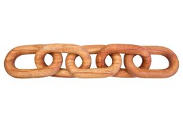 ISMERYN Decorative 5 Link Wooden Chain - Brown