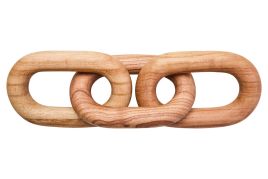 ISMERYN Decorative 3 Link Wooden Chain - Natural