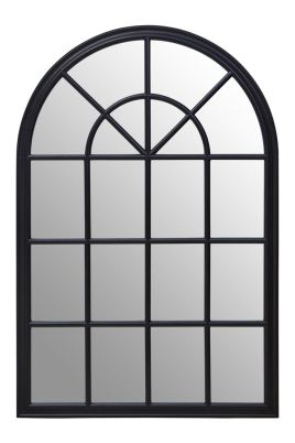 DELVYRN Arched Wooden Frame Wall Mirror - Black