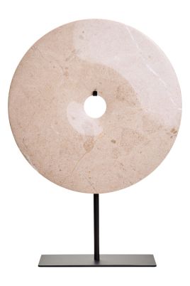 HAVERLYN Large Round Marble Disc Sculpture - Cream
