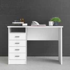 Milton 4 Drawers Computer Desk - White