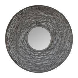 Grey Painted Round Nested Mirror