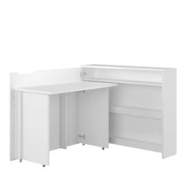 Work Concept Convertible Secret Desk With Storage White Matt - Left Side