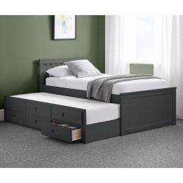 Maisie Solid Pine Cabin Bed with Drawers - Anthracite
