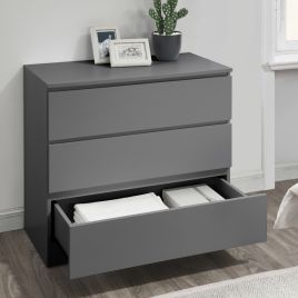 OPAL Grey Chest of Drawers - Medium-sized, 3 Drawers