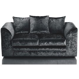 ARABIA Crushed Velvet 2 Seater Scatterback Sofa - Black