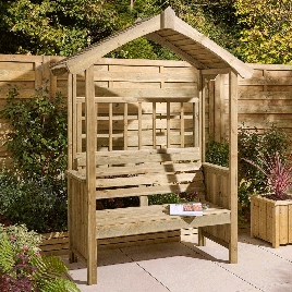 BRAMLOCK Garden Arbour - Light Oak, 161cm