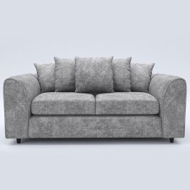 LORVANI Fabric 3 Seater Scatterback Sofa - Light Grey