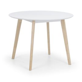Casa Retro Design Round Dining Table - White