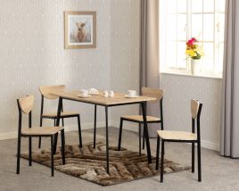 Riley Large Dining Set - Black Light Oak Effect Veneer