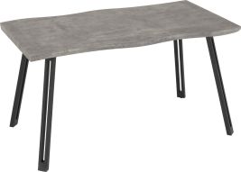 Quebec Wave Edge Dining Table - Concrete Effect Black