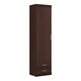 Imperial Tall 1 Door 2 Drawer Narrow Cabinet - Dark Mahogany Melamine