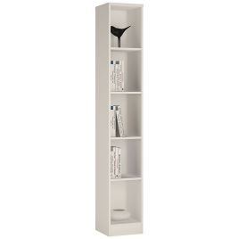 4 You Tall Narrow Bookcase - Pearl White