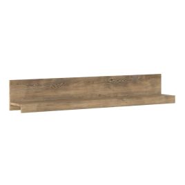 Rapallo 135 cm wide wall shelf in Chestnut and Matera Grey - Chestnut Brown/Matera Grey