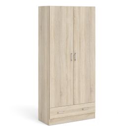 SUFFOLK 2 Door Wardrobe with 1 Drawer Oak - 79.4cm