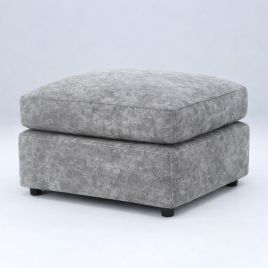 LORVANI Fabric Cushion Footstool - Light Grey
