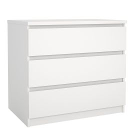 NANAIMO White Chest of Drawers - Medium-sized, 3 Drawers