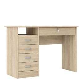 Function Plus Desk 5 Drawers in Oak - Oak