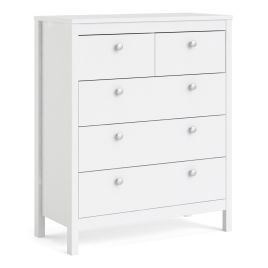 White Chest of Drawers - MEMPHIS Medium Chest  5 Drawers