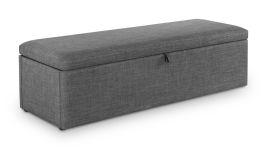 Sorrento Slate Grey Linen Blanket Storage Box