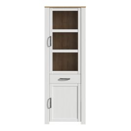 Display Cabinet - BOHOL Cabinet 2x LED Lights Riviera Oak and White 71.7cm