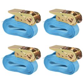 Ratchet Tie Down Straps 4 pcs 0.8 Tonnes 6mx25mm Blue