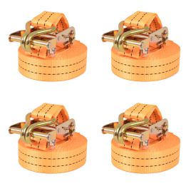 Ratchet Tie Down Straps 4 pcs 1 Tonnes 6mx38mm Orange