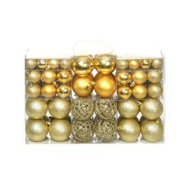 TIDLYN 100 Piece Christmas Ball Set 3/4/6 cm Gold