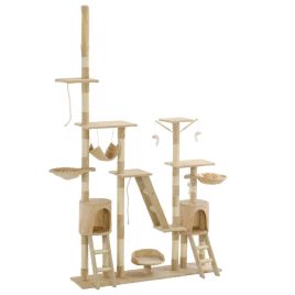 Cat Tree with Sisal Scratching Posts 230-250 cm Beige