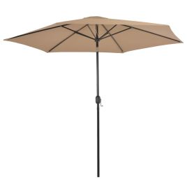 Outdoor Parasol with Metal Pole 300 cm Taupe