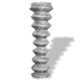 Chain Link Fence Galvanised Steel 15x1.5 m Silver